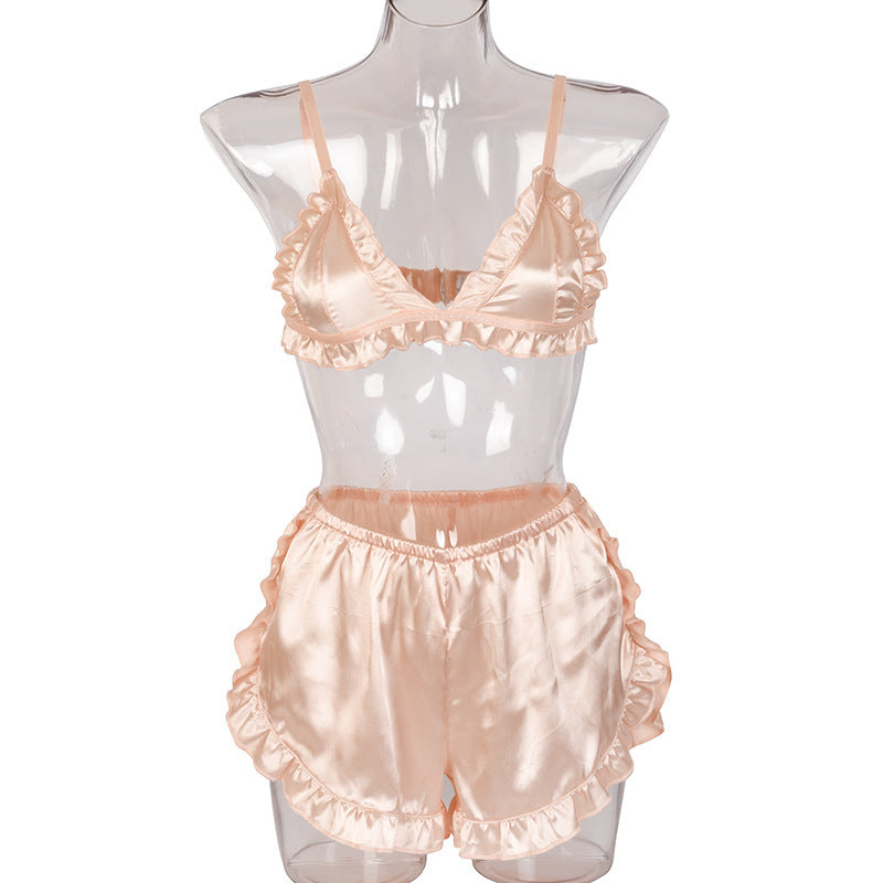 Silk Suspender Underwear Shorts Suit