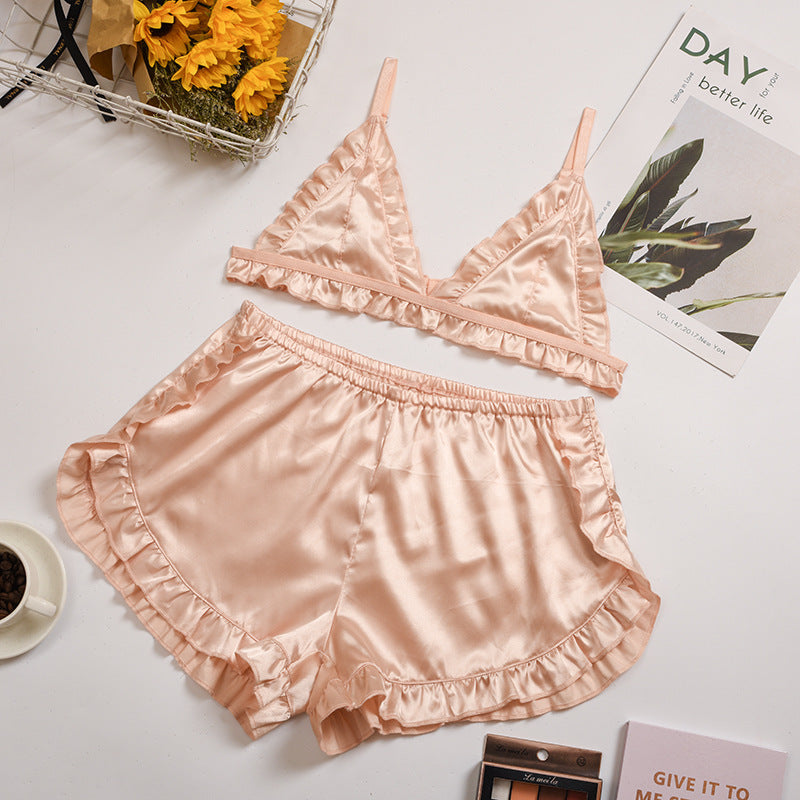 Silk Suspender Underwear Shorts Suit