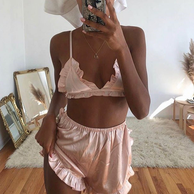 Silk Suspender Underwear Shorts Suit