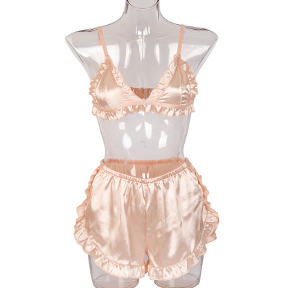 Silk Suspender Underwear Shorts Suit