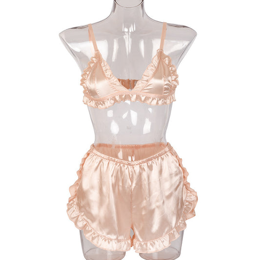 Silk Suspender Underwear Shorts Suit